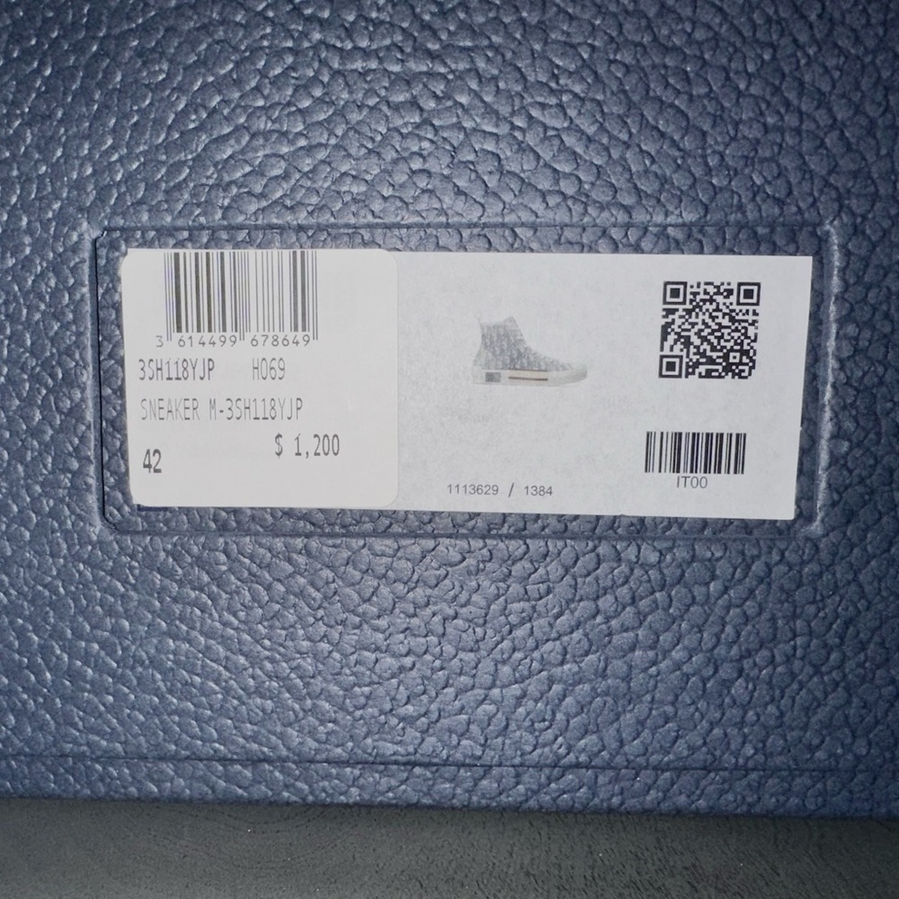 Christian Dior - B23 High-Top Sneaker - White and Black Dior Oblique Canvas - Picture 7 of 9